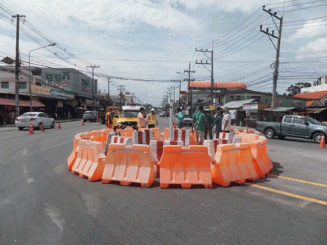 วงเวียนชัวคราวหน้าค่ายวชิราวุธ